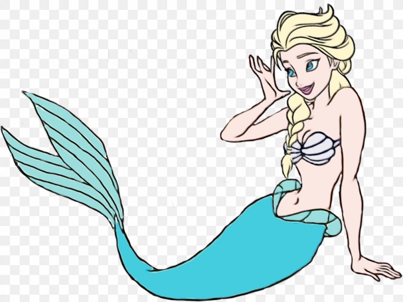 Mermaid Fictional Character Cartoon Mythical Creature Clip Art, PNG, 1024x768px, Watercolor, Cartoon, Fictional Character, Line Art, Mermaid Download Free
