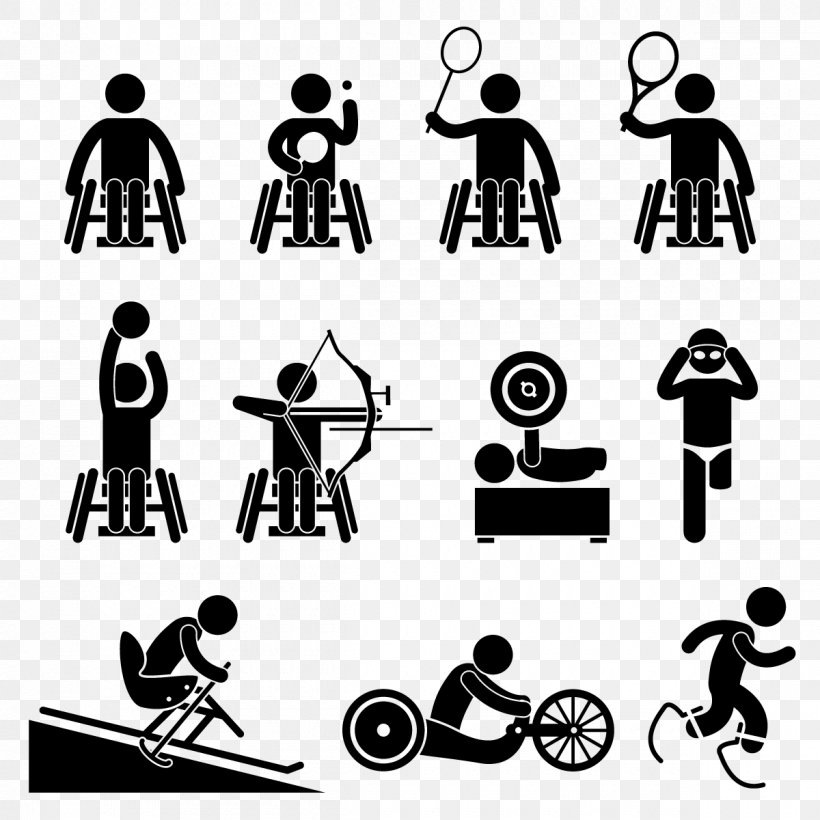 Paralympic Games Disability Paralympic Sports, PNG, 1200x1200px, Paralympic Games, Area, Black And White, Communication, Disability Download Free