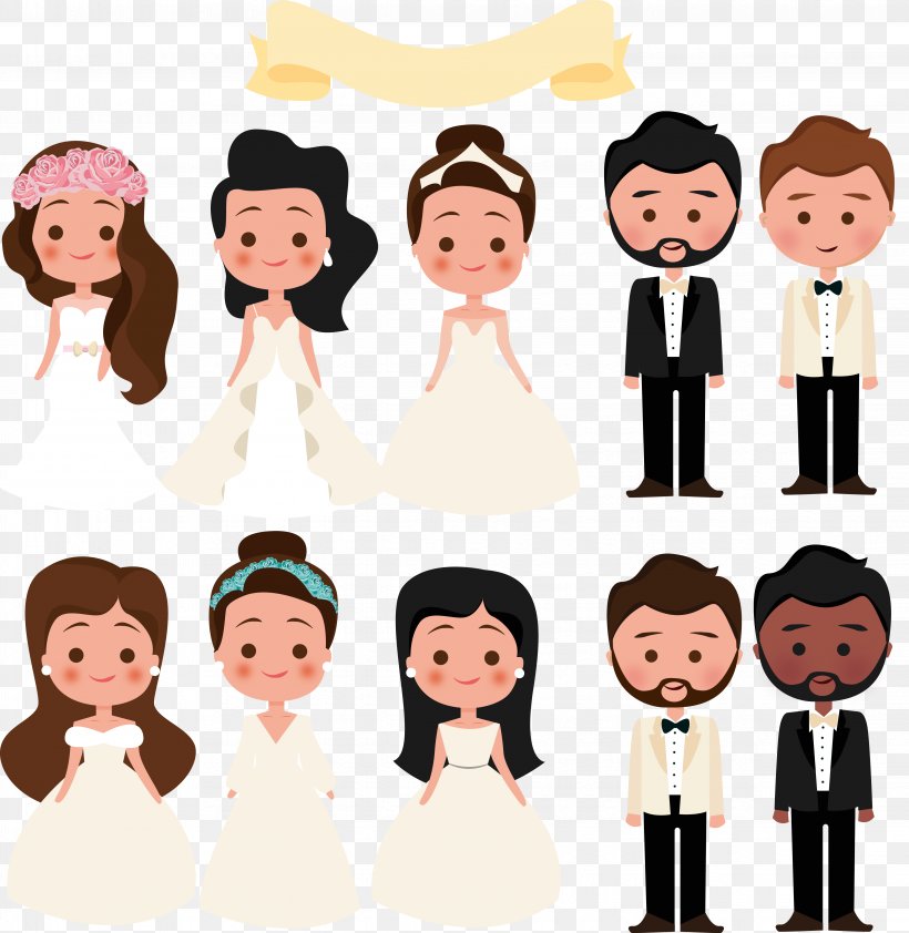 Wedding Invitation Euclidean Vector Bride Engagement Wedding Dress, PNG, 4488x4609px, Wedding Invitation, Bride, Bridegroom, Cartoon, Character Download Free