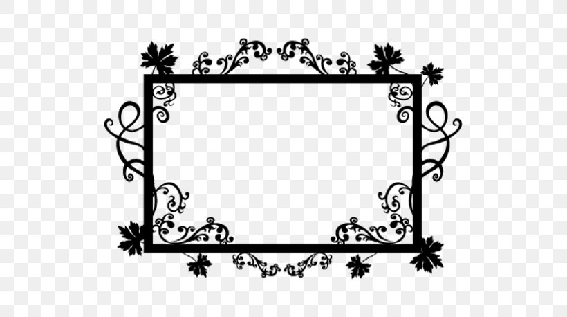 Picture Frames Sticker Wall Decal Wrought Iron, PNG, 610x458px, Picture Frames, Area, Black, Black And White, Branch Download Free
