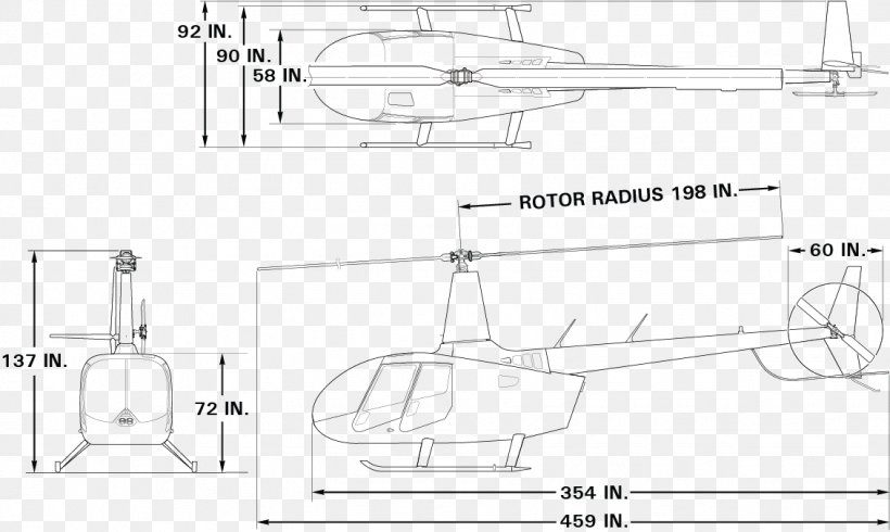 Robinson R66 Robinson R44 Robinson R22 Helicopter Technical Drawing, PNG, 1131x677px, Robinson R66, Area, Artwork, Auto Part, Black And White Download Free