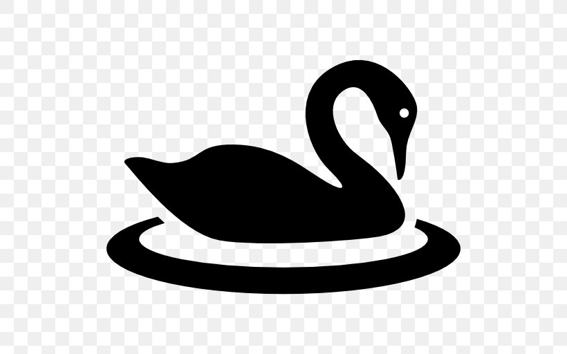 Black Swan Bird Clip Art, PNG, 512x512px, Black Swan, Beak, Bird, Black And White, Cygnini Download Free