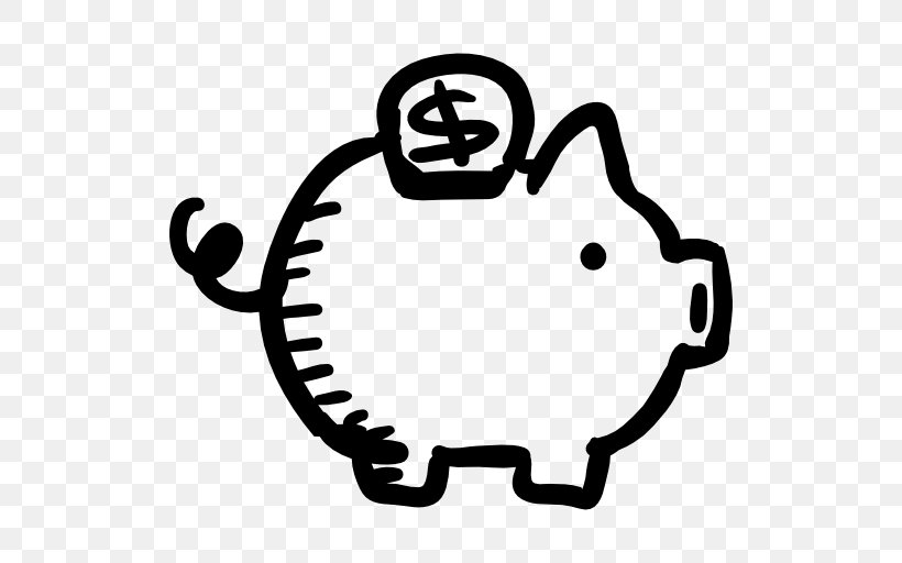Piggy Bank Commerce Bancshares, PNG, 512x512px, Bank, Area, Black And White, Cash, Commerce Bancshares Download Free