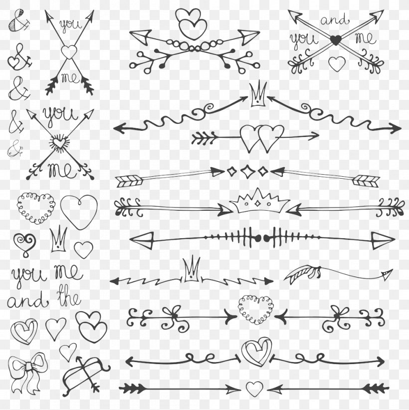 Wedding Invitation Arrow Drawing Valentines Day, PNG, 998x1000px, Wedding Invitation, Area, Black And White, Body Jewelry, Decorative Arts Download Free