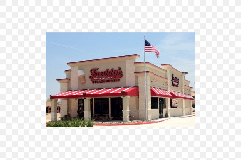 Freddy's Frozen Custard & Steakburgers Steak Burger Hamburger, PNG, 870x580px, Steak Burger, Building, Commercial Building, Custard, Denison Download Free