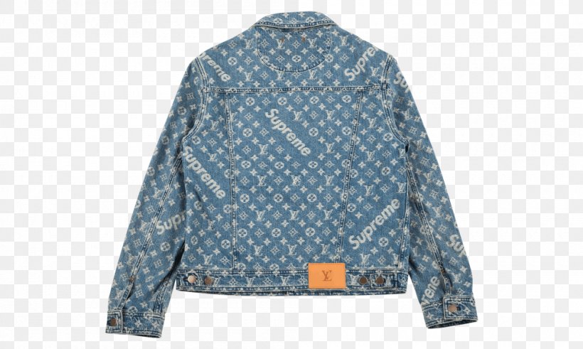 Jacket Hoodie Denim Louis Vuitton Supreme, PNG, 1000x600px, Jacket, Blue, Clothing, Clothing Sizes, Denim Download Free