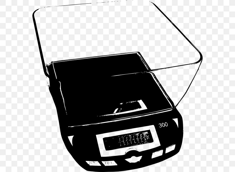 Measuring Scales Mass Clip Art, PNG, 594x599px, Measuring Scales, Art, Black And White, Cartoon, Electronics Download Free