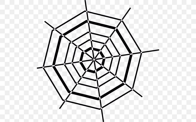 Spider Web Clip Art, PNG, 512x512px, Spider, Area, Black And White, Drawing, Point Download Free