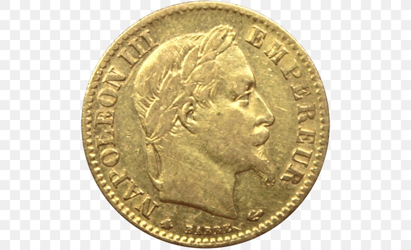 Napoléon Gold Coin Franc, PNG, 500x500px, Coin, Ancient History, Brass, Bronze Medal, Bullion Coin Download Free