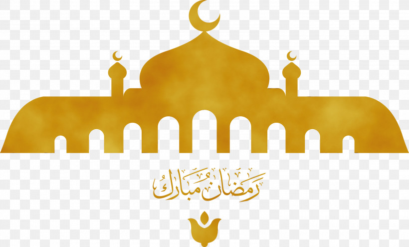 Logo Font Yellow Meter, PNG, 3000x1811px, Ramadan Kareem, Logo, Meter, Paint, Watercolor Download Free