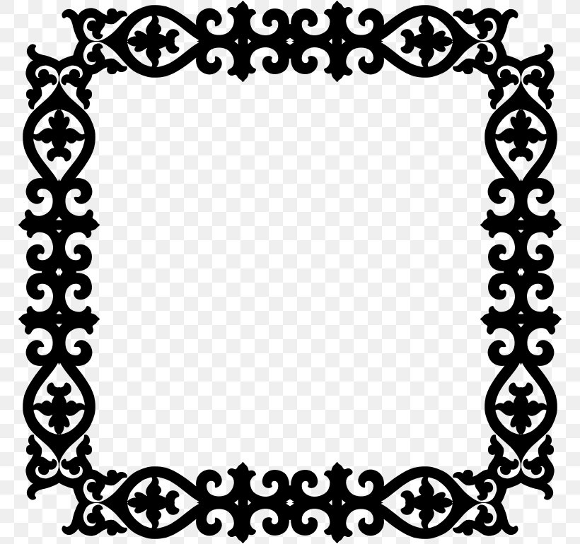 Picture Frames Vintage Clip Art, PNG, 770x770px, Picture Frames, Area, Black, Black And White, Border Download Free