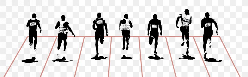 100 Metres Sprint Track & Field Photography Sport Psychology, PNG, 1221x382px, 100 Metres, Asafa Powell, Ato Boldon, Black And White, Carl Lewis Download Free