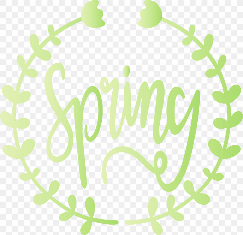 Green Text Font Circle Logo, PNG, 3000x2896px, Hello Spring, Circle, Green, Logo, Paint Download Free