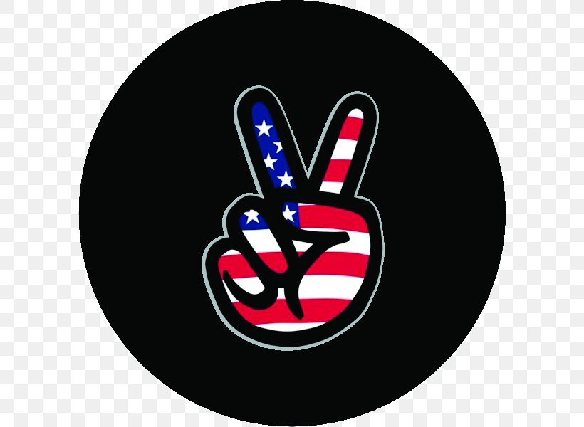 Jeep Wrangler Peace Symbols Spare Tire, PNG, 600x600px, Jeep, Audio, Brand, Finger, Flag Of The United States Download Free