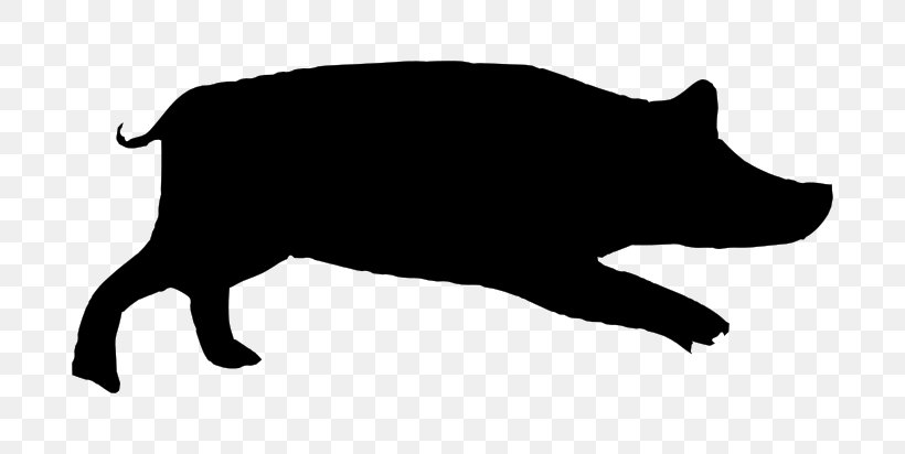Pig Silhouette Clip Art, PNG, 800x412px, Pig, Bear, Black, Black And White, Cattle Like Mammal Download Free