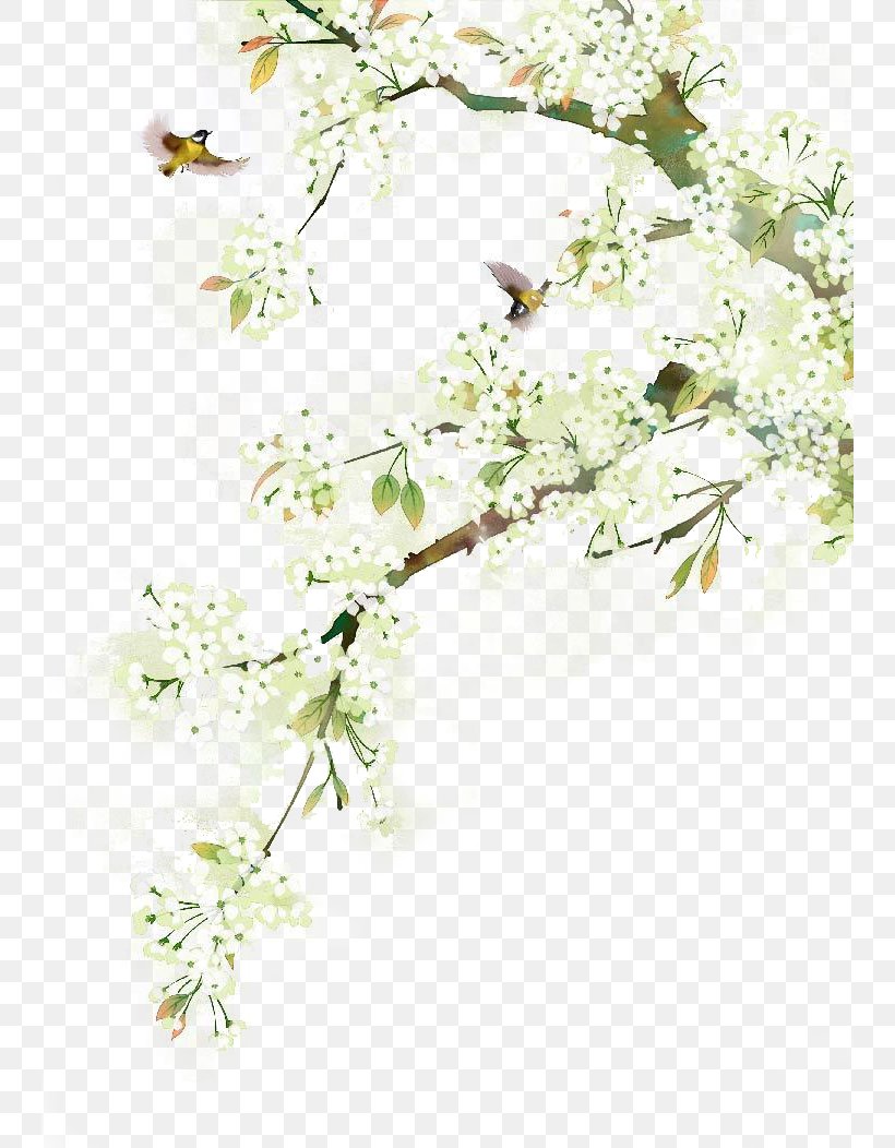 Watercolor Painting Ink Wash Painting Chinoiserie Illustration, PNG, 744x1052px, Watercolor Painting, Blossom, Branch, Cherry Blossom, Cut Flowers Download Free