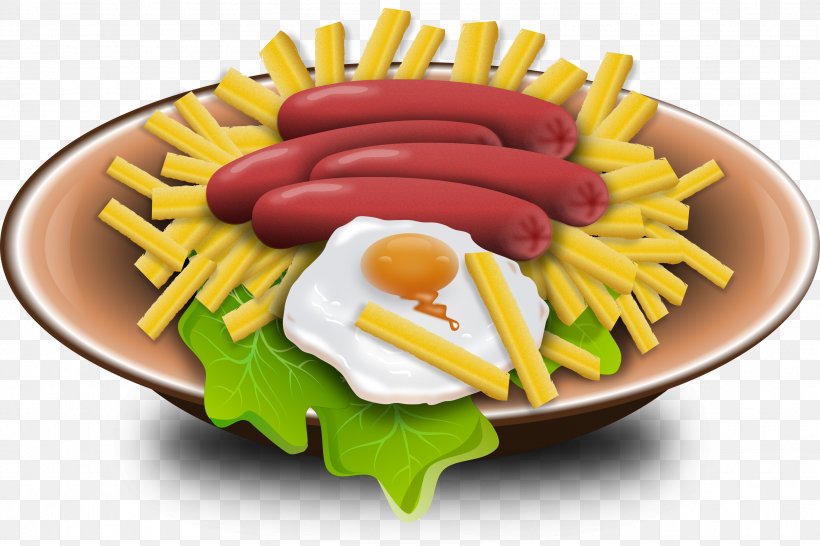 Hot Dog French Fries Fried Egg Food, PNG, 3431x2286px, Hot Dog, Appetizer, Breakfast, Cooking, Cuisine Download Free