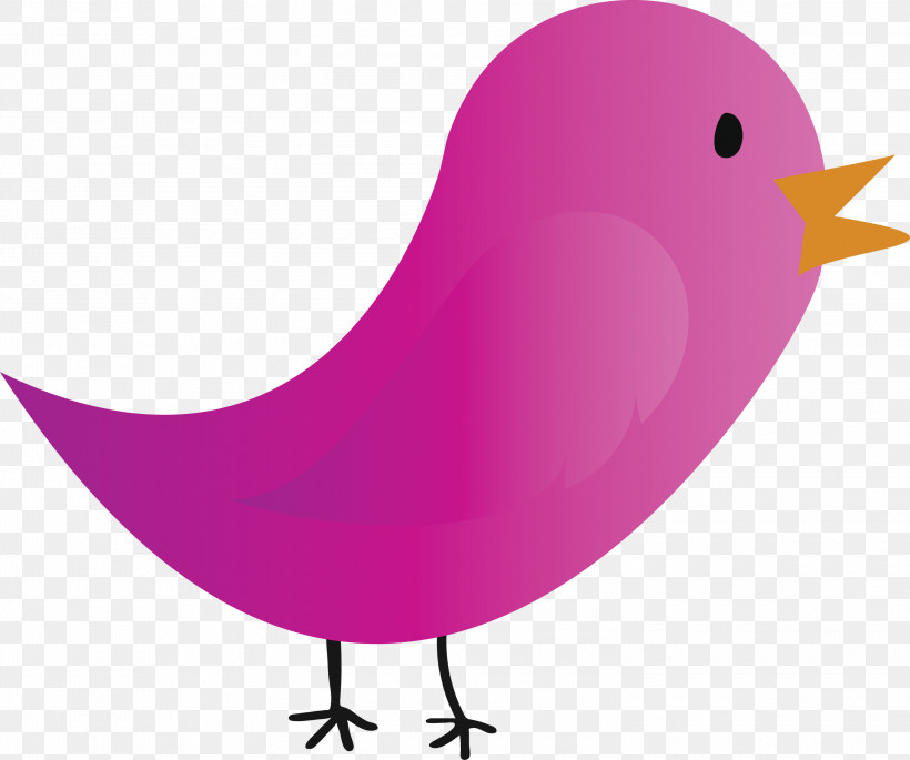 Bird Pink Beak Purple Violet, PNG, 3000x2507px, Cartoon Bird, Beak, Bird, Cute Bird, Perching Bird Download Free