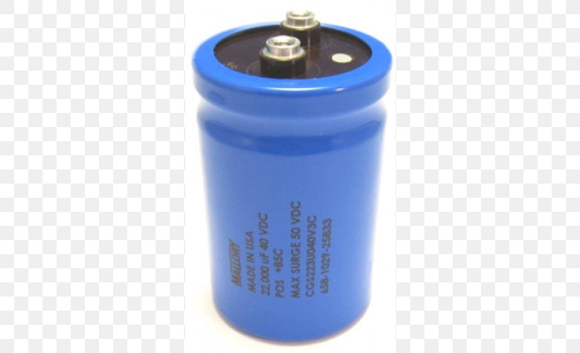 Capacitor Cobalt Blue Cylinder, PNG, 500x500px, Capacitor, Blue, Circuit Component, Cobalt, Cobalt Blue Download Free