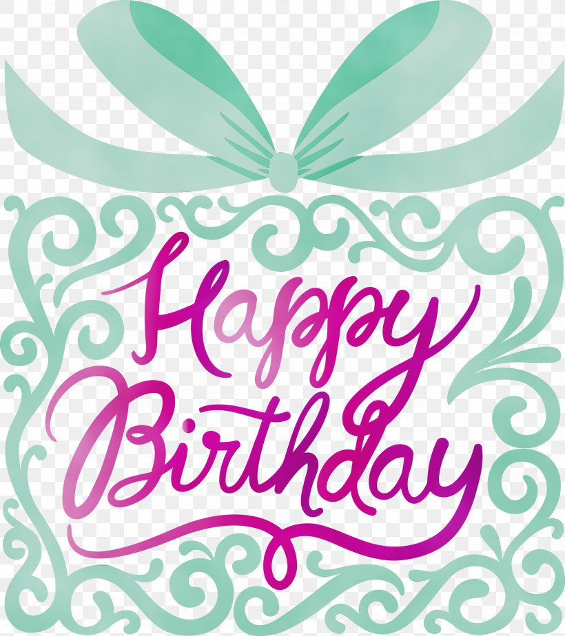 Green Text Pink Font Plant, PNG, 2661x3000px, Birthday Calligraphy, Green, Happy Birthday Calligraphy, Logo, Magenta Download Free