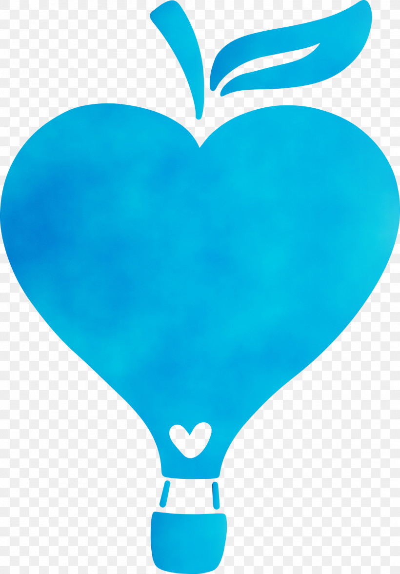 Turquoise Heart, PNG, 2089x3000px, Watercolor, Heart, Paint, Turquoise, Wet Ink Download Free