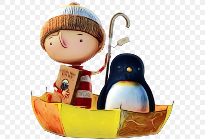 Penguin, PNG, 640x558px, Watercolor, Animation, Bird, Figurine, Flightless Bird Download Free