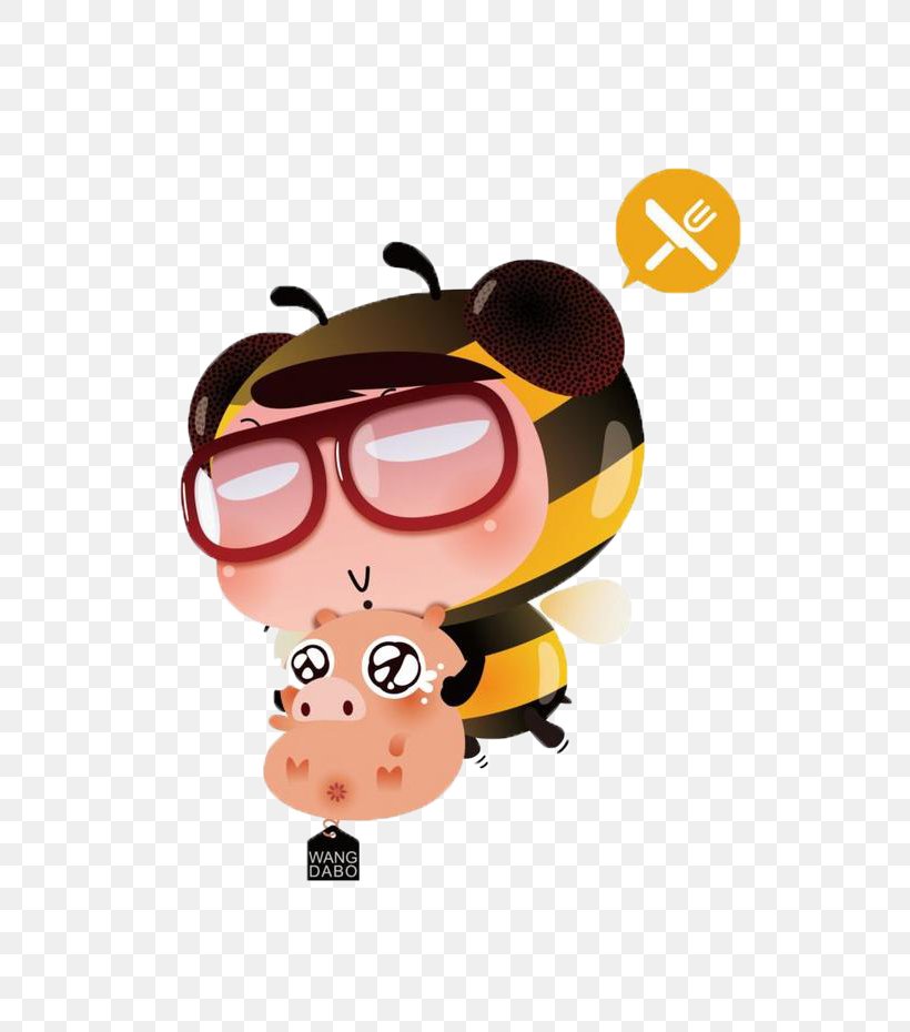 Bee Cartoon Illustration, PNG, 658x930px, Bee, Black, Cartoon, Drawing, Eyewear Download Free