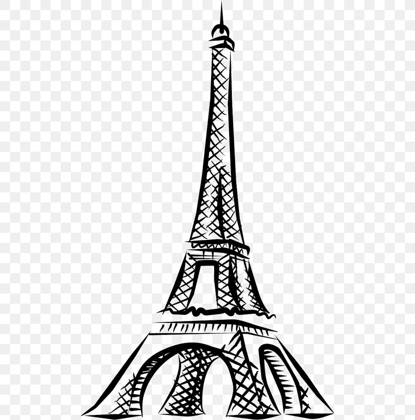 Eiffel Tower Drawing Line Art, PNG, 500x830px, Eiffel Tower, Black And White, Drawing, Information, Line Art Download Free
