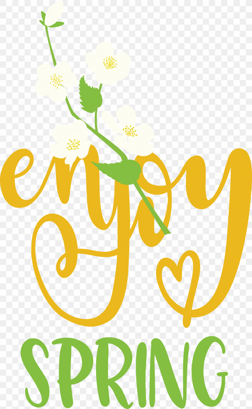 Enjoy Spring Spring, PNG, 1852x3000px, Spring, Floral Design, Leaf, Line, Logo Download Free