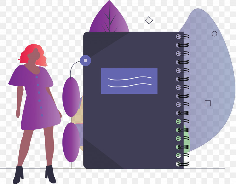 Notebook Girl, PNG, 3000x2344px, Notebook, Girl, Lavender, Purple, Violet Download Free
