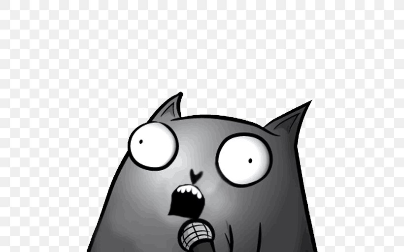Cat Whiskers Telegram Stand-up Comedy Sticker, PNG, 512x512px, Cat, Animal, Black And White, Carnivoran, Cartoon Download Free