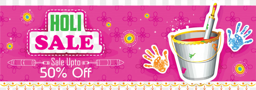 Holi Sale Holi Offer Happy Holi, PNG, 3000x1055px, Holi Sale, Drinkware, Happy Holi, Holi Offer, Pink Download Free