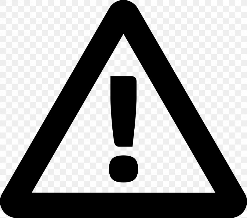 Warning Sign Symbol Clip Art, PNG, 980x866px, Warning Sign, Area, Black And White, Color Triangle, Exclamation Mark Download Free