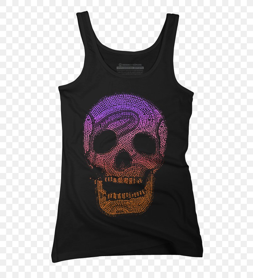 Gilets T-shirt Sleeve Skull Font, PNG, 585x900px, Gilets, Active Tank, Black, Black M, Outerwear Download Free