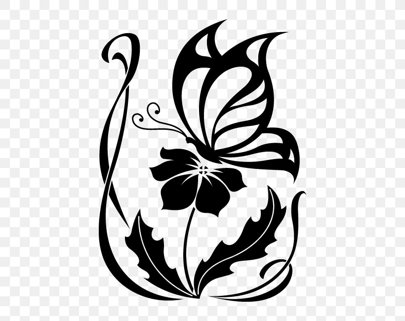 Butterfly Stencil Drawing Silhouette, PNG, 650x650px, Butterfly, Art, Artwork, Black, Black And White Download Free