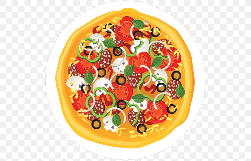 Italian Cuisine Pizza Vector Graphics Illustration, PNG, 528x528px, Italian Cuisine, Cuisine, Dish, Fast Food, Food Download Free