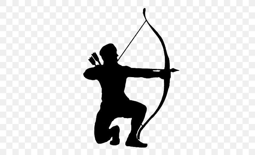 Bowhunting Bow And Arrow Clip Art Archery, PNG, 500x500px, Bowhunting, Archery, Arm, Black And White, Bow Download Free