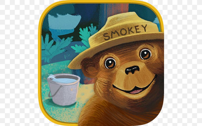 Smokey Bear And The Campfire Kids Amazon.com Camping, PNG, 512x512px, Watercolor, Cartoon, Flower, Frame, Heart Download Free