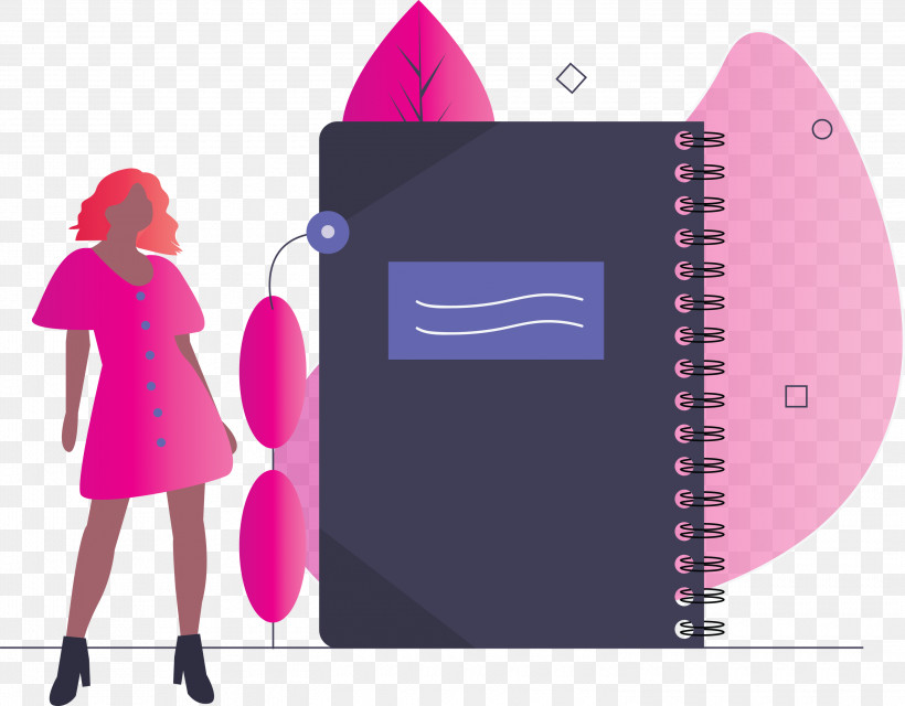 Notebook Girl, PNG, 3000x2344px, Notebook, Girl, Magenta, Pink, Purple Download Free