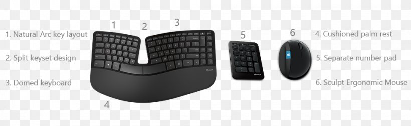 Computer Keyboard Computer Mouse Microsoft Sculpt Ergonomic Desktop Microsoft Sculpt Ergonomic Keyboard For Business USB, PNG, 970x300px, Computer Keyboard, Audio, Auto Part, Brand, Computer Download Free