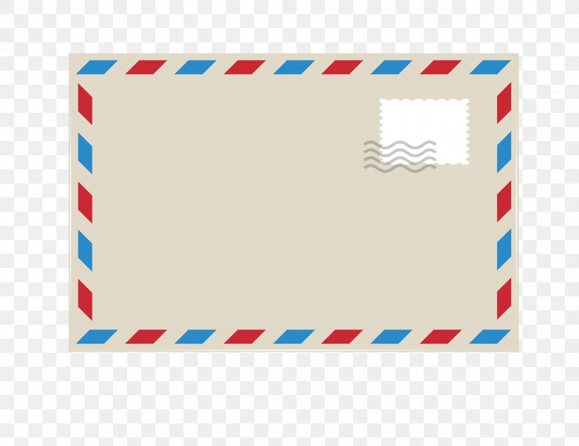 Envelope Paper Postage Stamp, PNG, 3454x2665px, Envelope, Airmail, Area, Blue, Border Download Free