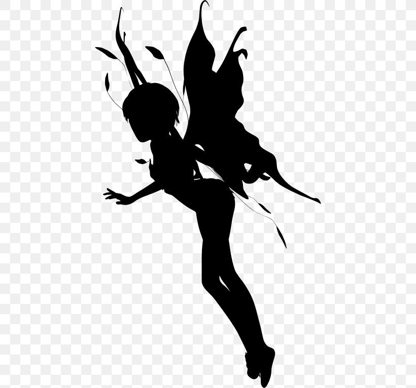 Silhouette Fairy Clip Art, PNG, 446x766px, Silhouette, Art, Artwork, Black, Black And White Download Free