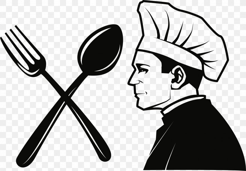 Public Domain Chef Fork Clip Art, PNG, 2391x1664px, Public Domain, Artwork, Black And White, Brand, Cartoon Download Free