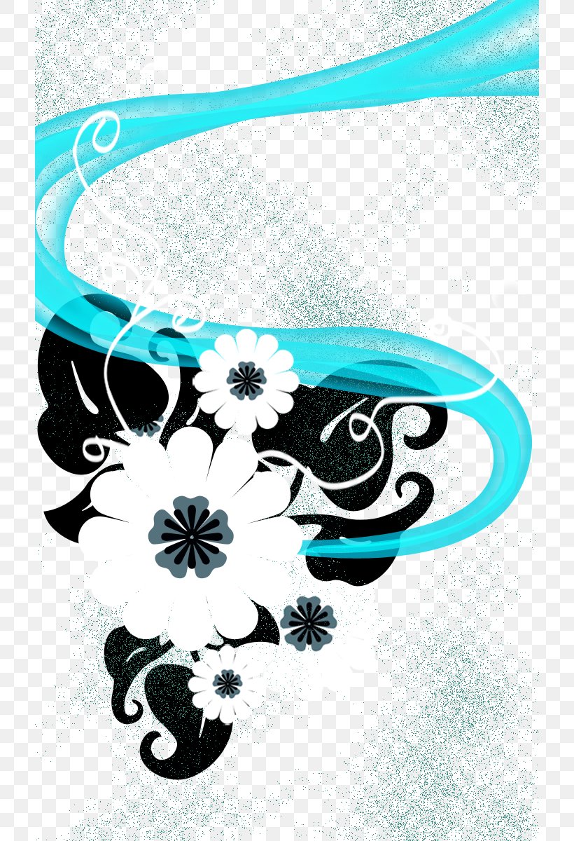 Dimensional Flowers On A Blue Background, PNG, 720x1200px, Flower, Aqua, Blue, Floral Design, Illustration Download Free