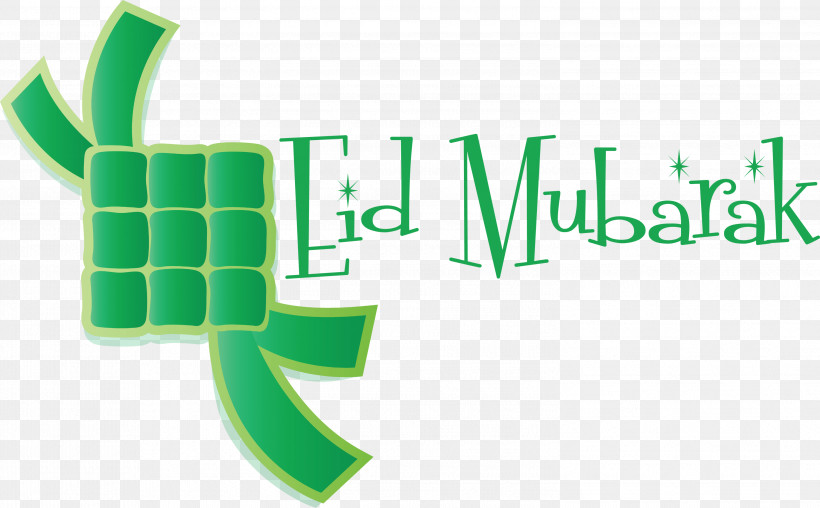 Eid Mubarak Ketupat, PNG, 2999x1858px, Eid Mubarak, Green, Ketupat, Logo, Meter Download Free