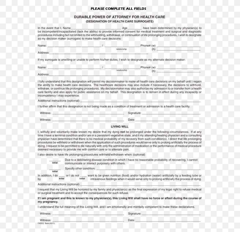 Power Of Attorney Form Florida Template Revocation, PNG, 612x792px, Power Of Attorney, Area, Business Letter, Document, Family Law Download Free