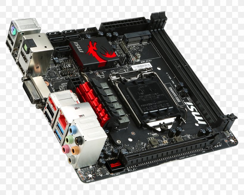 MSI B85I GAMING Motherboard Mini-ITX Micro-Star International, PNG, 1000x800px, Msi, Anandtech, Atx, Computer Component, Computer Cooling Download Free