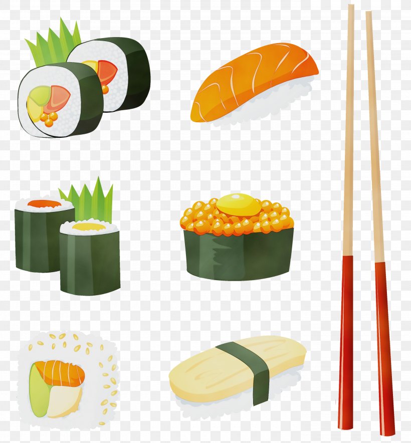 Watercolor Cartoon, PNG, 2780x3000px, Watercolor, Best Sushi, California Roll, Comfort Food, Cuisine Download Free