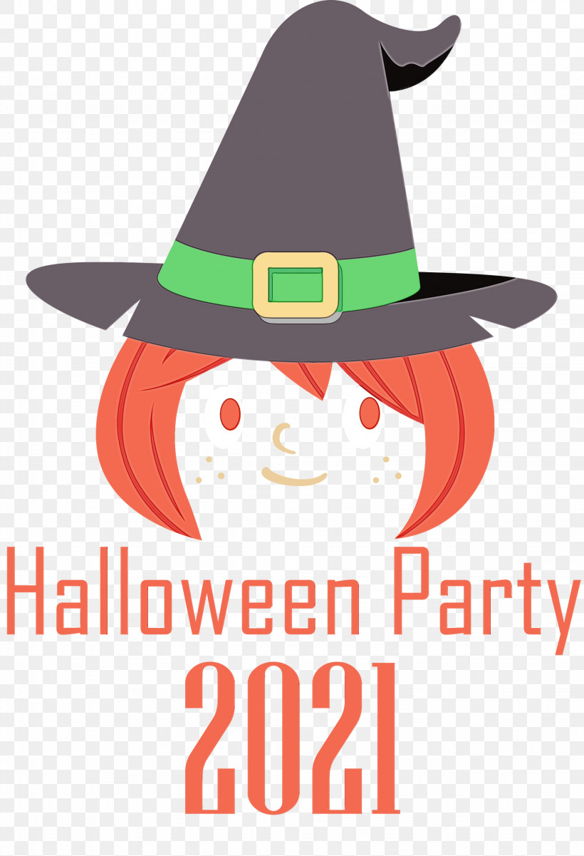 Logo Cartoon Hat Character Meter, PNG, 2047x2999px, Halloween Party, Cartoon, Character, Hat, Logo Download Free