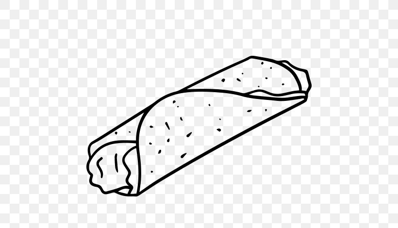 Burrito Mexican Cuisine Wrap Baguette Drawing, PNG, 600x470px, Burrito, Area, Arm, Baguette, Black Download Free